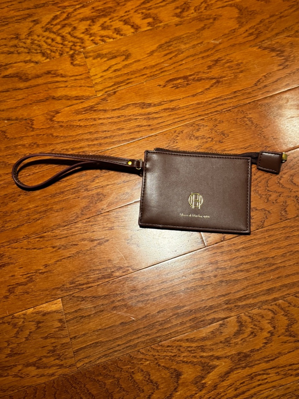 House of Harlow 1960 Brown Faux Leather Wristlet Pouch